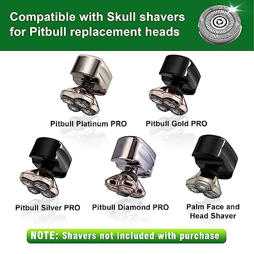 12 Pack Replacement Shaver Heads for Pitbull PRO Razors - Compatible with Gold Silver Platinum