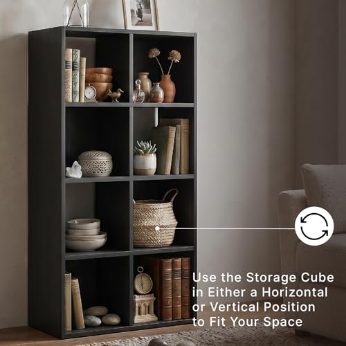 8 Cube Storage Organizer - Black Bookcase with Versatile Shelving - Variation of THIS Listing