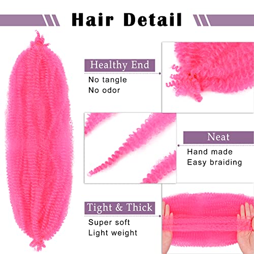 Pink Afro Twist Hair 8 Packs 24 Inch Synthetic Springy Braiding Extensions
