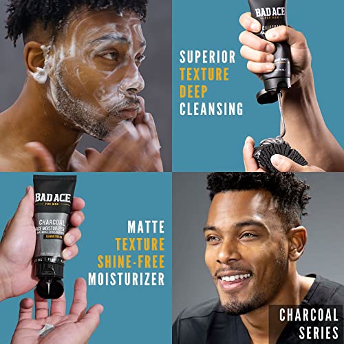 BAD ACE Skincare Bundle | Charcoal and Energy Skincare Sets | Korean Skin Care, Men's Face Care | Skin Care Kit for Men | Face wash, Face Scrub and Moisturizer Set of 4