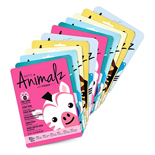 Animal Character Sheet Masks Pack of 12 - Hydrating K-Beauty Facial Masks for All Skin Types - Mixed / 1 Count