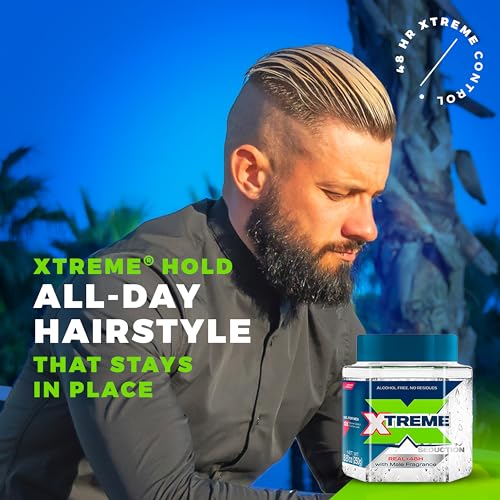 Aloe Hair Gel for Men - 8.81 oz Pack of 12, 48-Hours Strong Hold, Alcohol-Free, Natural Aloe Vera Infused, Seduction Styling