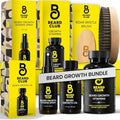 Premium Beard Growth Kit Sandalwood - Oil, Vitamins, Brush & Spray for Men