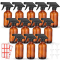 Norme Classic Amber 12 pcs 8 oz Glass Spray Bottles with Funnels & Labels