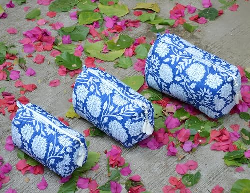 INDACORIFY Pattern-1 Cotton Boho Travel Toiletry Bag Small Medium Large