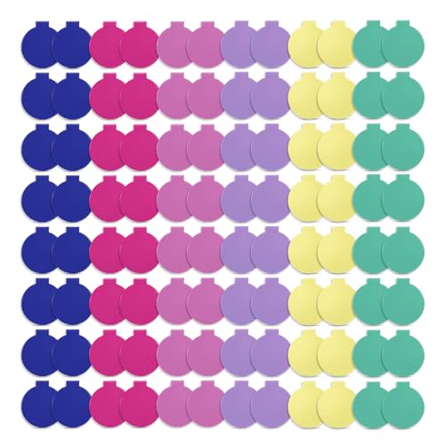 Qislee Compact Mirror Bulk, Pocket Small Mini Folding Mirrors for Purse, 96 Packs (6 Colors)