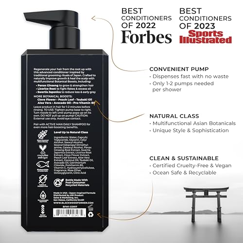 Blackwood For Men Hair Loss & Dandruff Shampoo & Conditioner Bundle - Sulfate & Paraben Free, 17 Oz Each