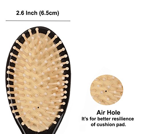 Antique Alive Butterfly Black Mother of Pearl Inlay Hair Brush - Detangling & Scalp Massage, Gift Ready