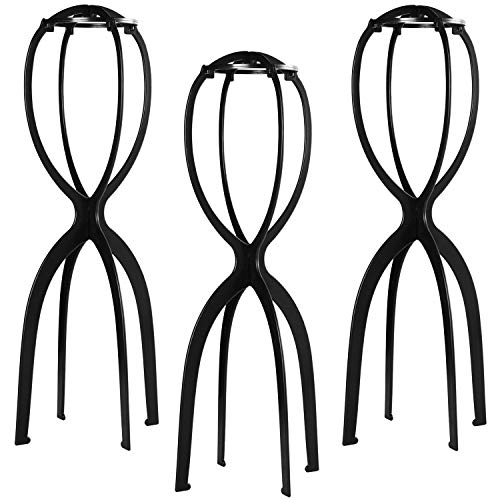 Dreamlover Tall Wig Stand 19.7 Inches - Black, Pack of 3 for Long Wigs