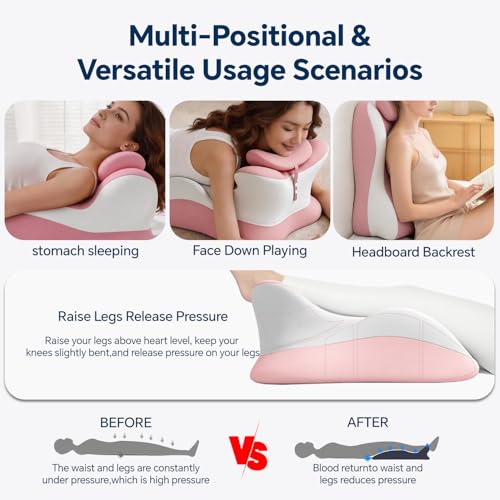 Ergonomic Memory Foam Reading & Neck Support Pillow - Adjustable Wedge