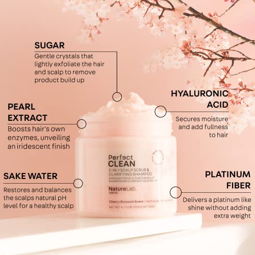 Cherry Blossom Scalp Scrub & Shampoo - Japanese Sakura Scent, 8.1 oz - Variation of THIS listing