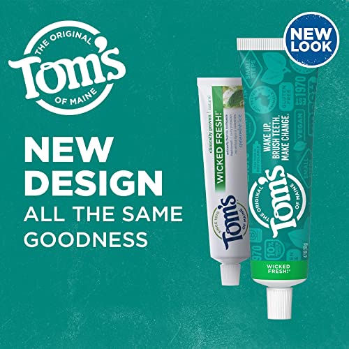 Natural Fluoride Toothpaste with Spearmint - Long Lasting Fresh Breath, 4.7 oz Pack of 2