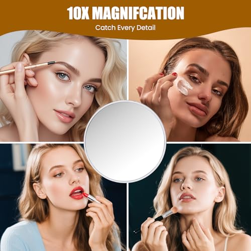 White 23x19 Inch LED Lighted Vanity Mirror with 3 Color Modes & Dimmable Brightness