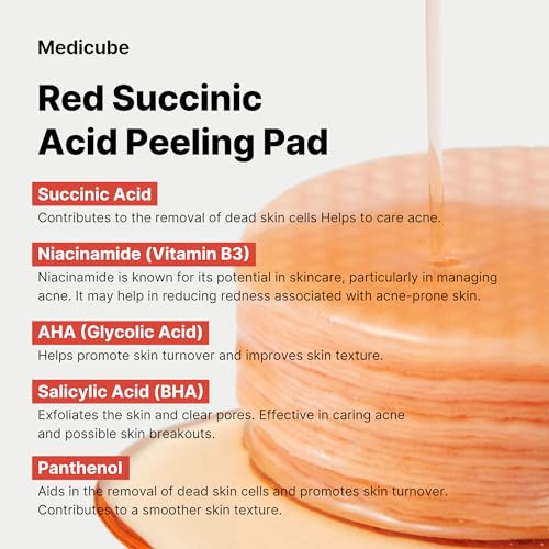medicube Swipe & Spray Red duo for Troubled Skin: Red Succinic Acid Panthenol Facial Peeling Pads and Power Soothing Spray