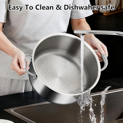 10.24 Inch Titanium Nonstick Soup Pot - Hammered Induction Cookware