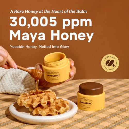 Nutseline Honey Face Mask with Glycerin & Sea Buckthorn Oil - 3.52 oz Wash-Off Warm Mask for Dry Skin