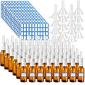 80 Pcs Nasal Spray Bottle Empty, Brown Glass Refillable Fine Mist Nasal Spray Bottles with 16 Funnels and 16 Labels (30ML/1oz)