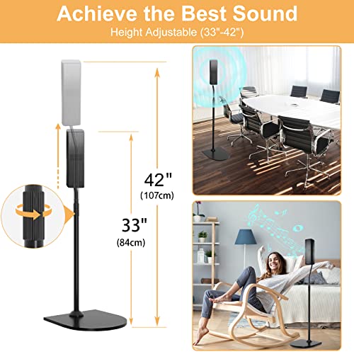 Adjustable Bose Speaker Floor Stand with OmniJewel Bracket - Black, Pack of 2