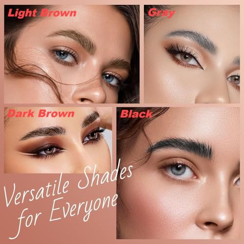 Two Eyebrow Pencils, 2025 NEW Waterproof Magic Eyebrow Pencil, Dual-Ended 3D Microblading Eyebrow Pen with 4 Tip & Eyebrow Brush, Makeup Long-Lasting Eyebrow Pen for Women (02#Dark Brown*2)