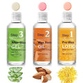 Mini Pre Wax Spray and After Wax Spray, Triple-bottle Set After Wax Care with Pre Wax Cleanser, Wax Remover Oil and Skin Soother Organic Aloe Vera Gel for Sensitive Skin