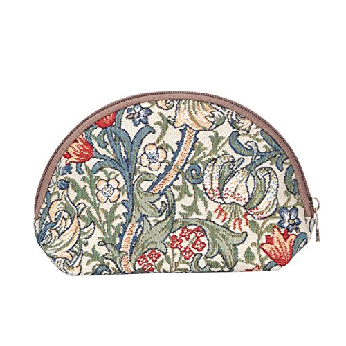 Travel Makeup & Toiletry Bag - William Morris Golden Lily Pattern - Compact Size