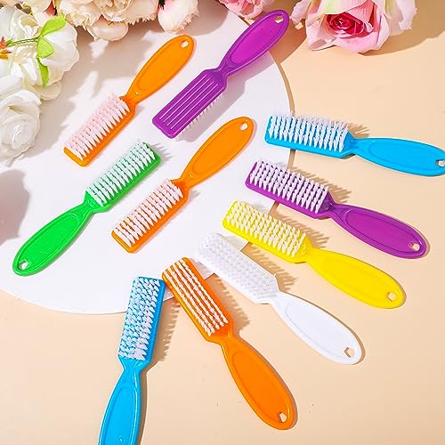Nail Brush for Cleaning Fingernails - Neon Handle, Pack of 120, Versatile & Durable