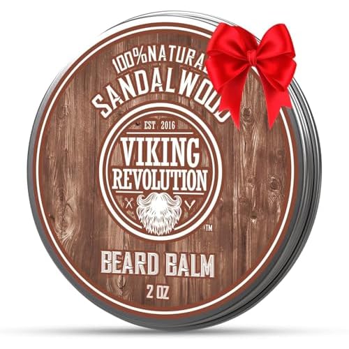 Viking Revolution Natural Boar Bristle Brush and Pear Wood Comb Set for Men, Sandalwood Beard Oil and Beard Balm for men, with Argan Oil and Jojoba Oil - Beard Softener, Strengthens and Moisturizes