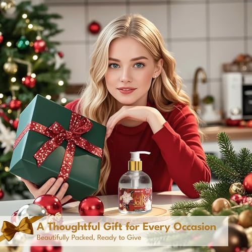 ROMIIE ZOI Christmas Liquid Hand Soap with Gift Box - 260ml/ 9 fl. Oz - Variety Pack of 3£¨Scottish Tartan£¬Holly Jolly,' Tis The Season£©