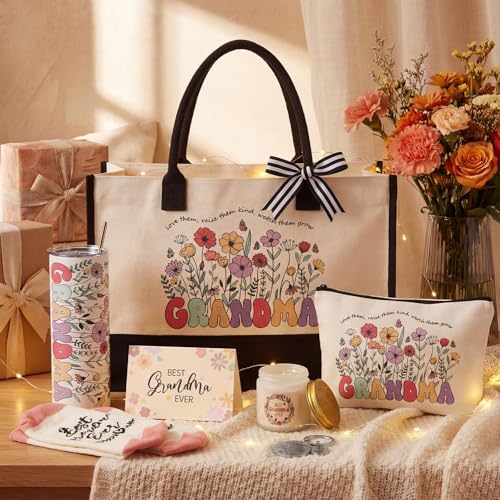 Grandma Gift Set - 7 Pcs Christmas Grandma Gifts for Best Grandmother - Variation of Grandma
