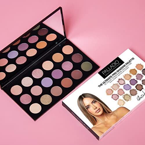 Shannon De Lima Palladio Ultimate Pro Eyeshadow Palette with Mirror - 18 High-Pigment Matte, Shimmer & Metallic Shades - Vegan & Cruelty-Free