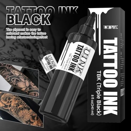 Tattoo Ink Set - 8 oz Triple Black & White Pigments - Vegan, Long-Lasting, Fast-Drying - Variation: Black/White Set