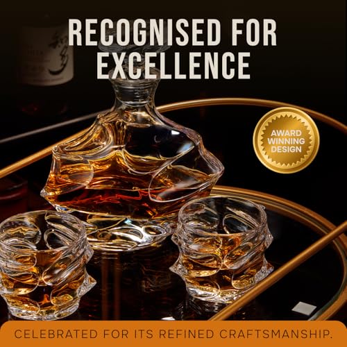Japanese Crystal Whisky Decanter 750ml - Storm-Inspired Lead-Free Glass Gift for Men