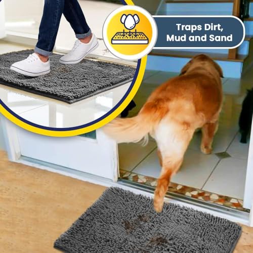 Muddy Mat® Grey 24x96 Inch Water-Absorbent Microfiber Door Mat Indoor Entryway Rug