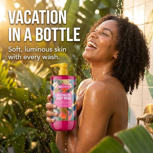 NATURE WELL Cheeky Moisturizing Body Wash, Creamy Formula Infused with Cupua?u Butter, Provides Gentle Cleansing & Intense Hydration, Deliciously Sweet & Warm Brazilian Nut Oil Scent, 33 oz