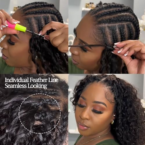 16 Inch Burmese Curly Human Hair Crochet Extensions - Knotless & Pre-Looped 60g