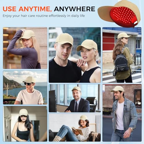 Red Light Hair Growth Cap - Hair Growth Cap for Men Women - Lasers & LED Light Therapy Cap - FDA Cleared Rechargeable Hair Loss Treatment Device for Fast Thickening - Ideal for Home Use