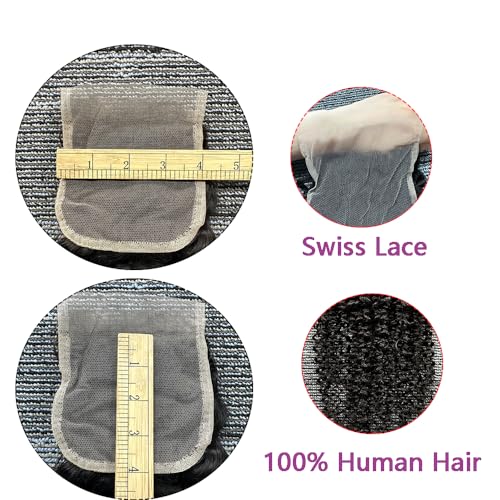 Natural Color 20 Inch Deep Wave Lace Closure Human Hair Pre-Plucked with Baby Hair
