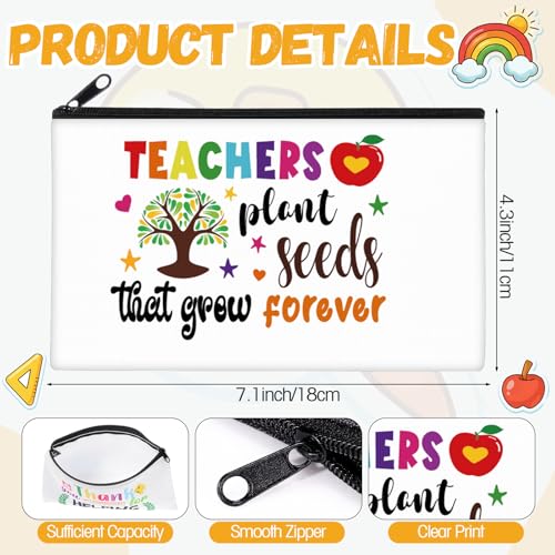 Teacher Appreciation Makeup Bags Gift Bulk - Teacher Theme, 40 Pcs, Zipper Pencil Cases for Teachers
