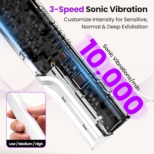 Dermaplane Razor for Women Face with 10 Replacement Blades, 3 Adjustable Speeds, Gentle & Painless Peach Fuzz Remover for Smooth Skin£¬Built-in LED Light Dermaplane Razor Eyebrow Trimmer