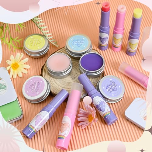 DIY Lip Balm Kit with Shea Butter, Beeswax & Natural Oils - Make Your Own Moisturizing Lip Gloss for Women & Girls