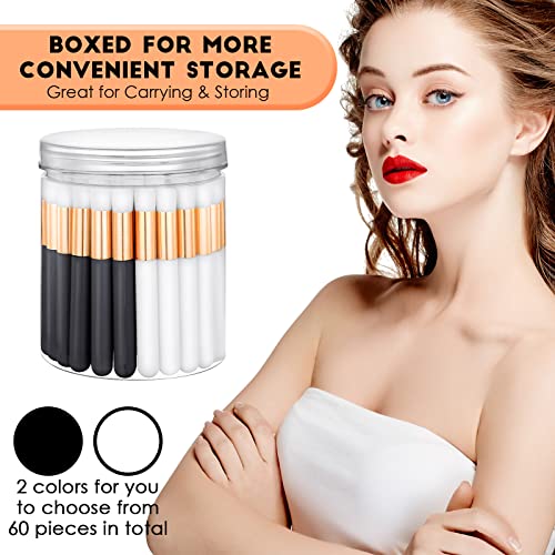 Funtery Lash Cleaning Brush Set with Storage Container - Black or White, 60 Pieces