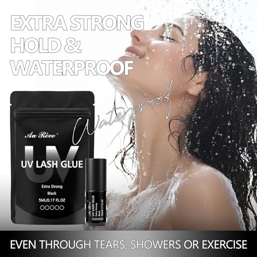 Black UV Eyelash Extension Glue 5ml - Strong Bond & Waterproof