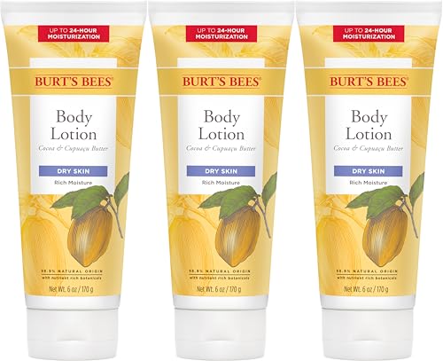 Burt's Bees Body Lotion for Dry Skin 6 Oz Pack of 3 - Natural Moisturizer