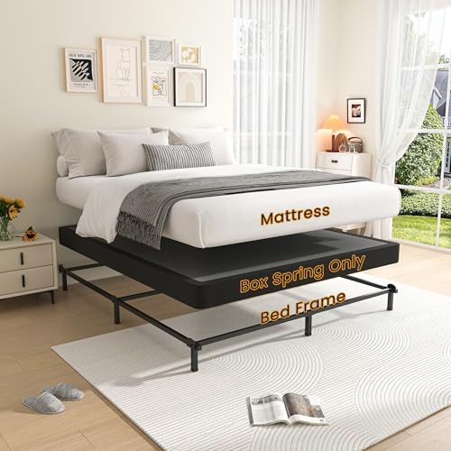 5 Inch Full Size Box Spring Bed Base with Low Profile & Removable Cover