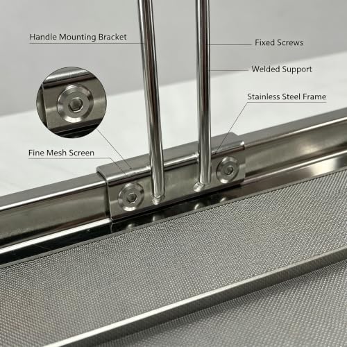 Large Commercial Deep Fryer Filter 550 Micron 304 Stainless Steel, Extend Oil Life 40%, Replacement for Dean Frymaster Pitco Avantco