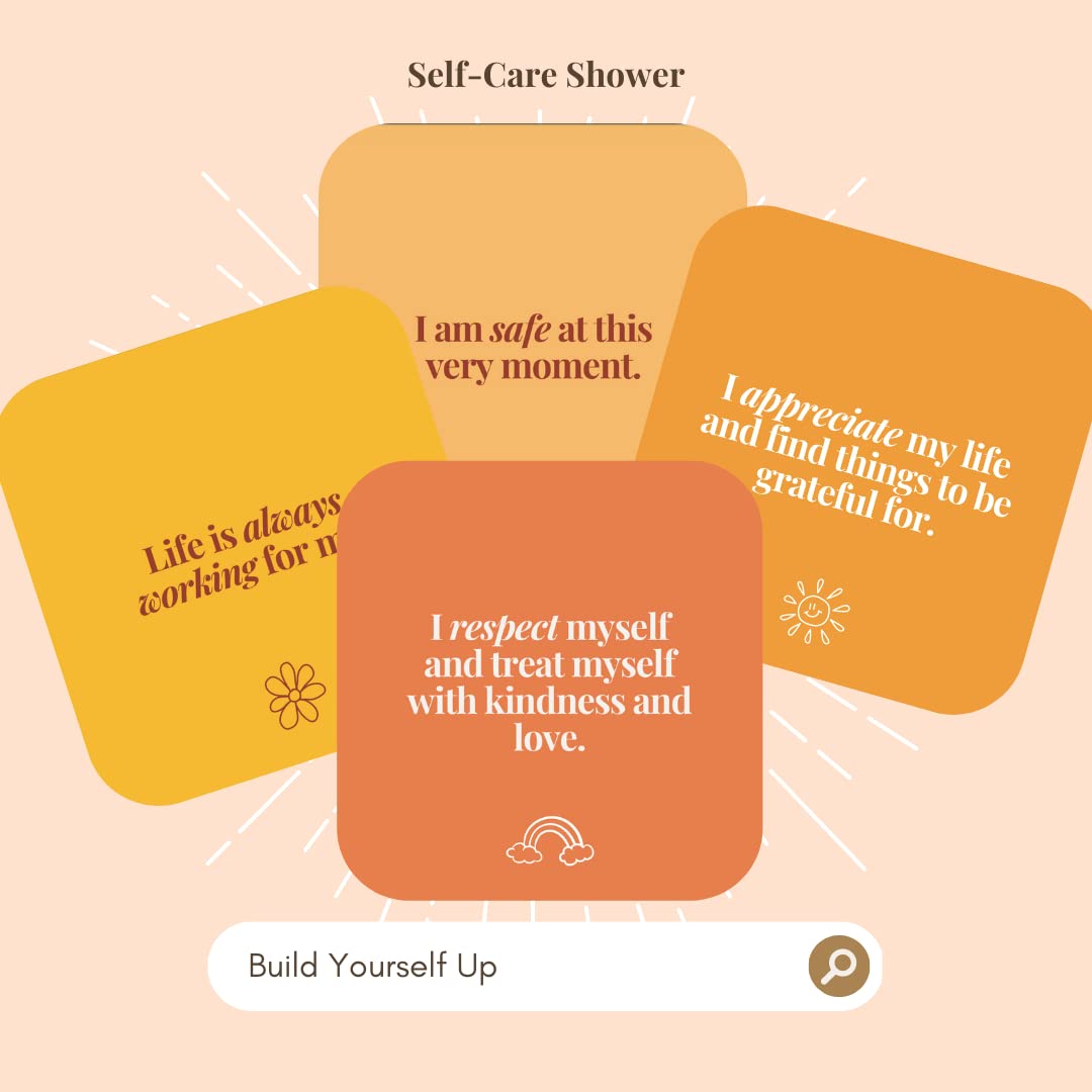 Self Care Shower Waterproof Affirmation Cards For Shower For Anxeity [Waterproof] By Positive Manifest For Women Meditation Cards and Daily Motivational Self-Empowering Quotes Girl Boss 15 Stress