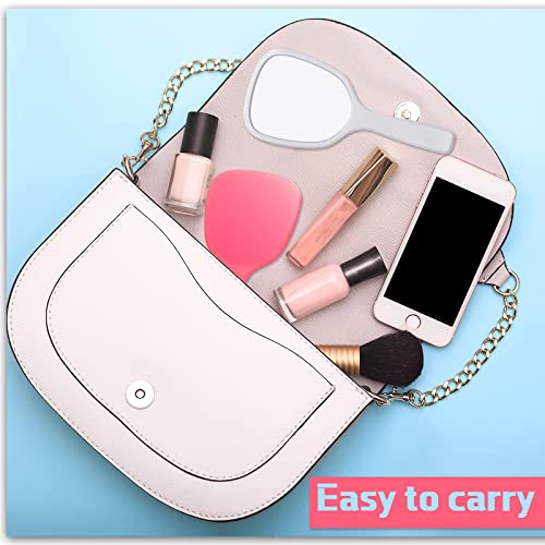 36Pcs Small Handheld Mirrors with Handle - 6 Bright Colors for Makeup & Travel - Vinsot