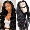 Natural Black 22 Inch Body Wave Lace Front Wig with HD Transparent Lace & Baby Hair - 180% Density