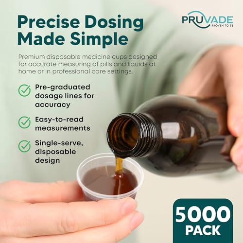 Case of 5000 Disposable Plastic Medicine Cups with Graduated Lines - 1 oz. for Pills & Liquid Dosing