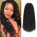 16 Inch Faux Locs Braids Crochet Hair Extensions - 8Pcs 1B# - Dreadlocks Style